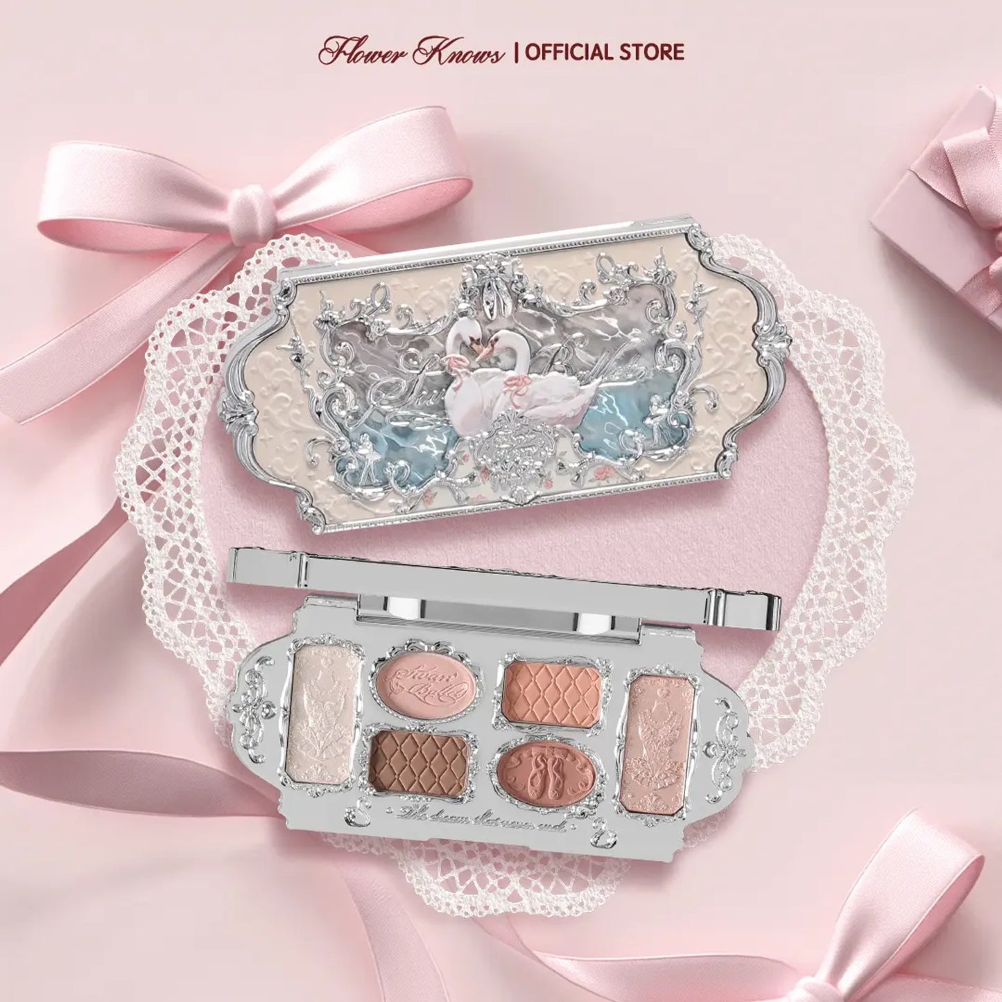 Flower Knows Swan Ballet 6-Color Eyeshadow Palette