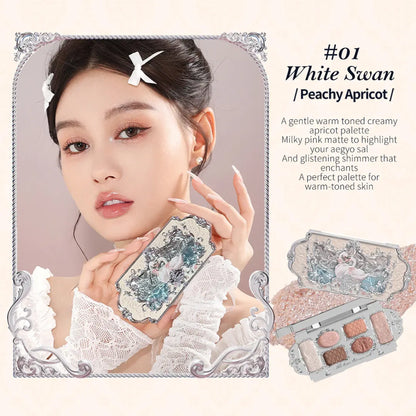 Flower Knows Swan Ballet 6-Color Eyeshadow Palette